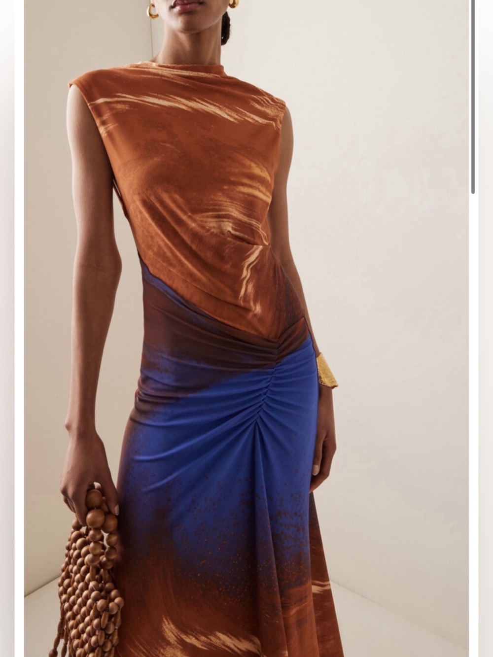 Simkhai Acacia Printed Gathered Midi Dress XS